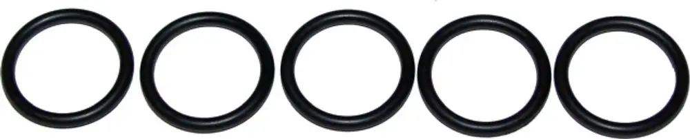 Schwarze Gummidichtungen in Ringform, fünf Stück, passend für Abgastemperaturwächter. Geeignet für die Verwendung mit Wolf-Geräten.